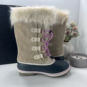 Sorel Joan of Arctic Suede Waterproof Boots Tan NL 2762-010 Youth 7 Women 8.5